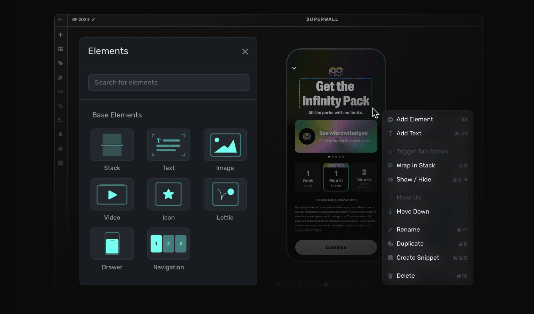 Superwall visual paywall editor