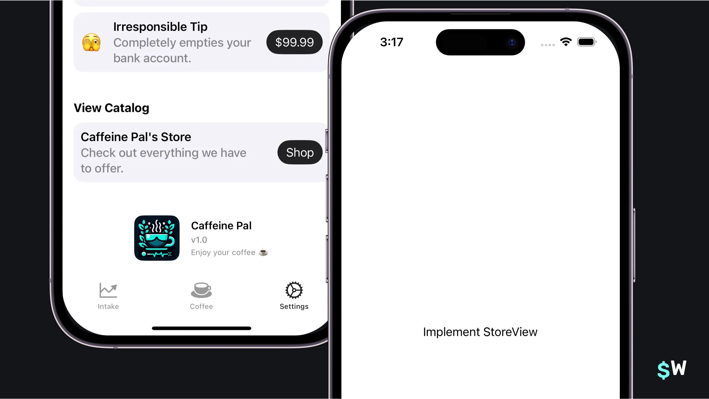 Tapping the "Shop" button shows an empty store