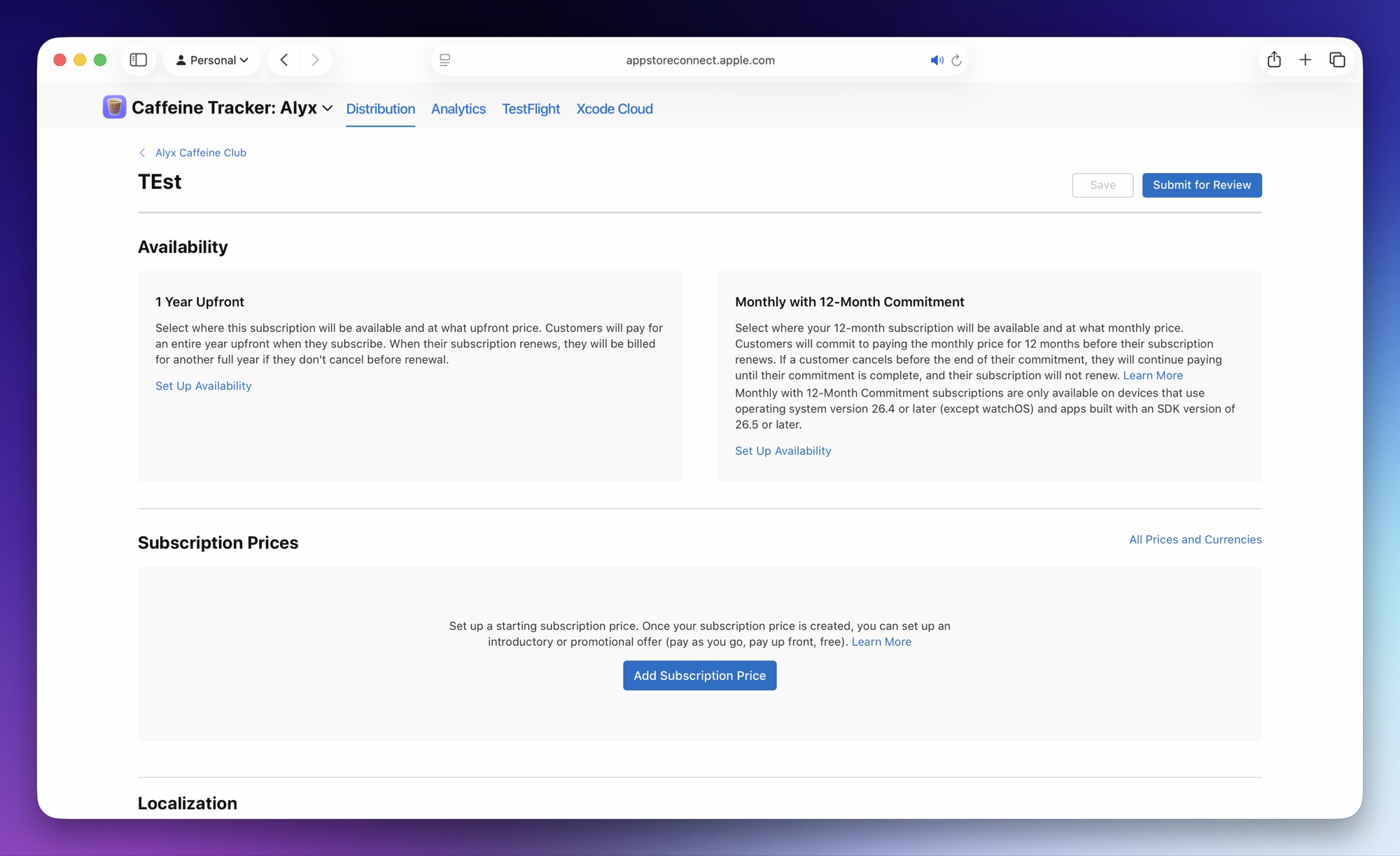 Annual App Store subscription monthly billing plan setup