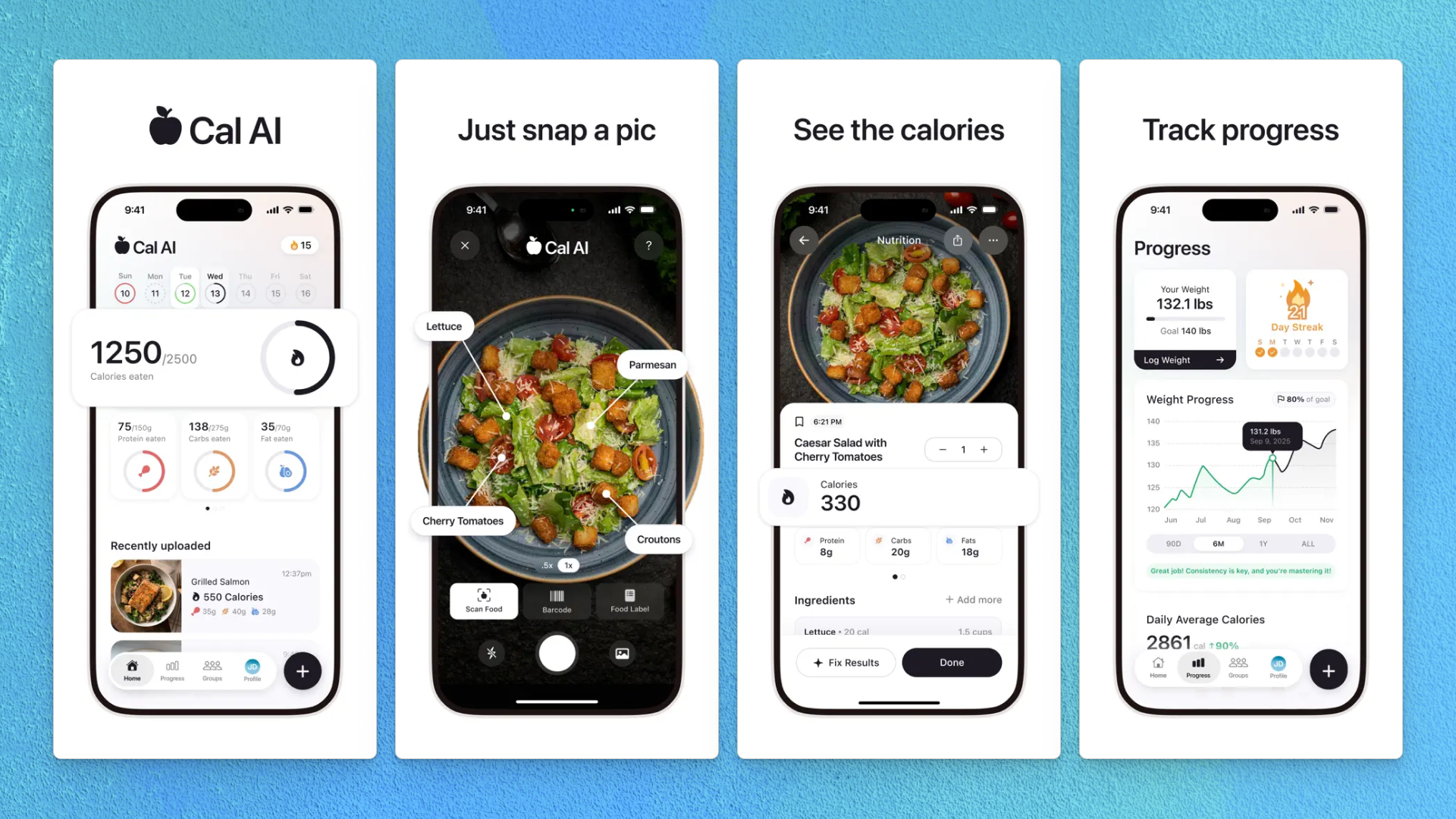 CalAI App Store screenshots